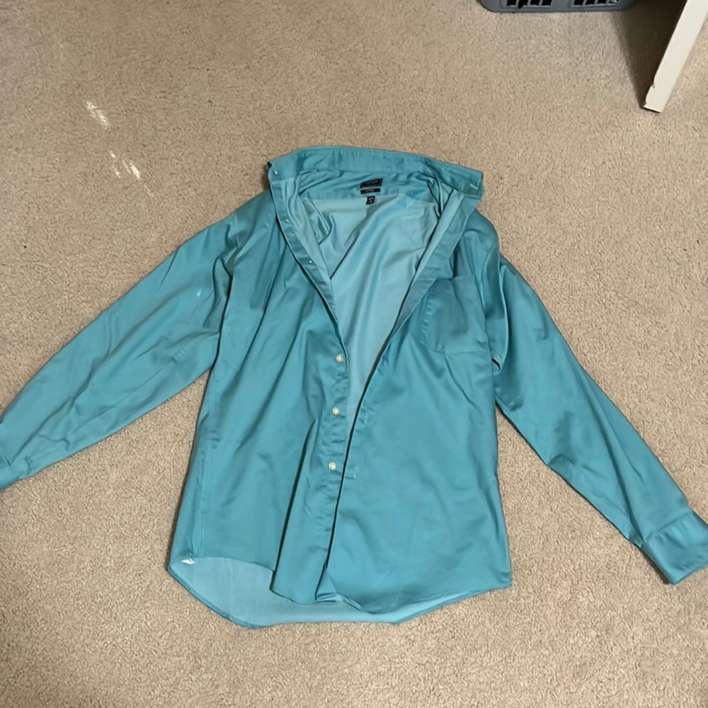 Arrow Long Sleeve Shirt (Dress Shirt), Size 15 32/33, Light Turquoise